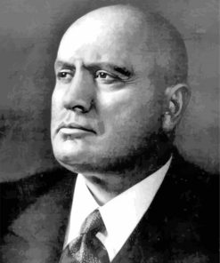 Benito Mussolini Black And White paint by numbers