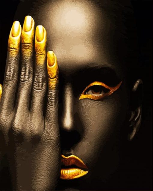 Black Gold Woman paint by numbers
