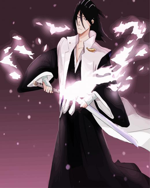 Japanese Byakuya Kuchiki Paint By Numbers - Canvas Paint by numbers