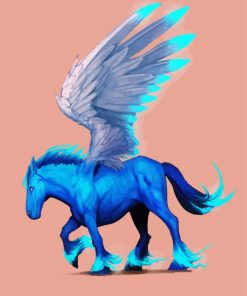 Blue Fantasy Pegasus paint by numbers