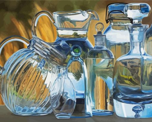 Different Glassware Bottles paint by numbers