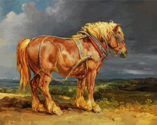 Brown Shire Horse Art paint by numbers