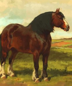 Brown Shire Horse Animal paint by numbers