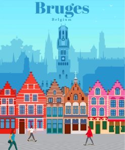 Bruges City Poster paint by numbers