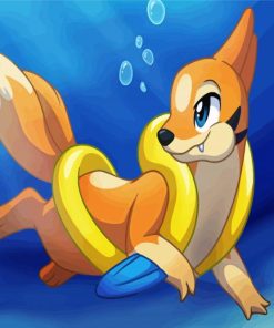 Buizel Swimming Underwater paint by numbers