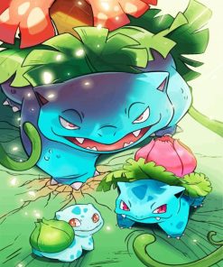 Bulbasaur Family paint by numbers