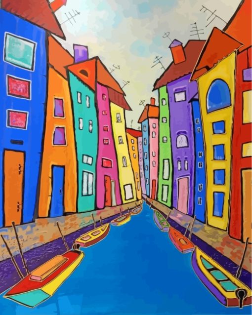 Burano Italy Art paint by numbers