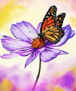 Butterfly On Cosmos paint by numbers