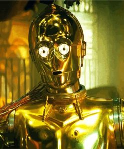 Golden C3PO Robot paint by numbers