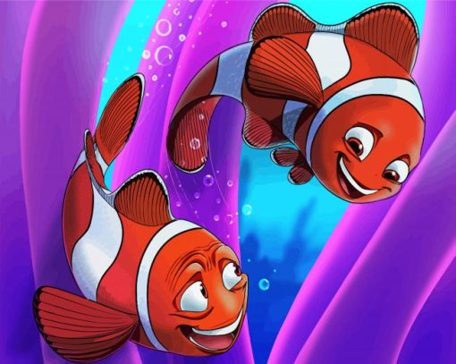 Cartoon Clownfish paint by numbers