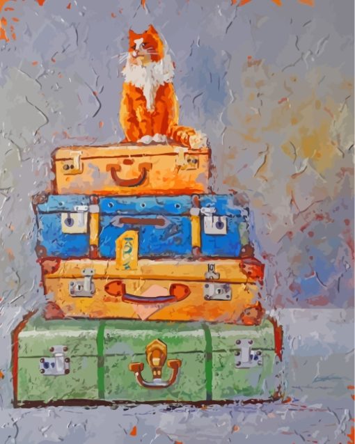 Cat On Bags Art paint by numbers