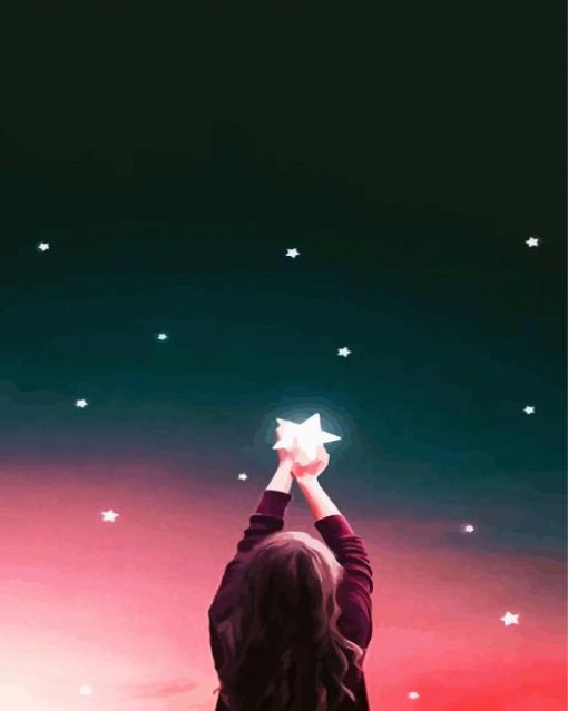 Girl Catching Stars paint by numbers
