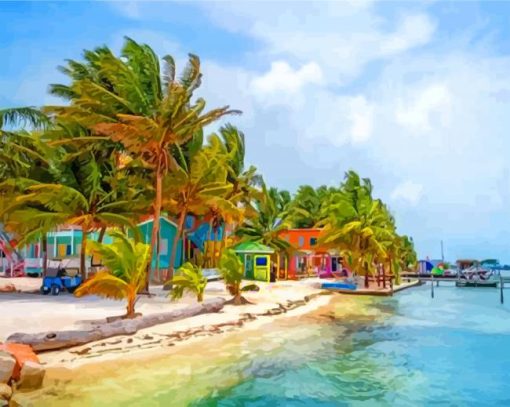 Caye Caulker Island paint by numbers