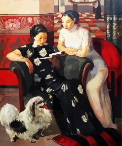 Chinese Woman Reading paint by numbers