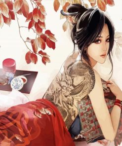 Chinese Tattooed Girl paint by numbers