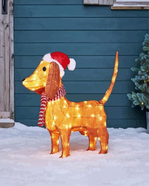 Christmas Dachshund paint by numbers