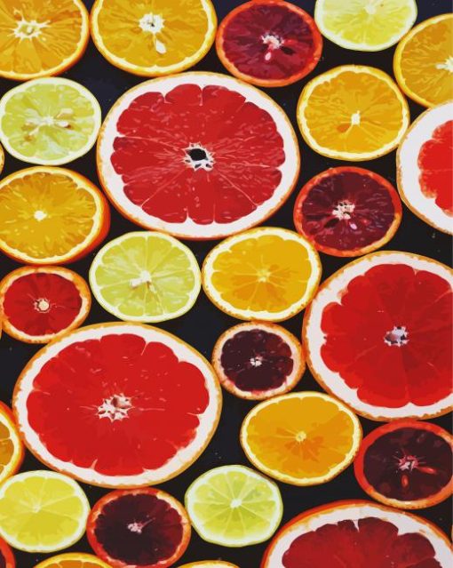 Aesthetics Citrus Fruits paint by numbers