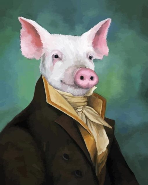Mister Pig With Clothes paint by numbers