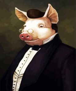 Classy Mister Pig paint by numbers