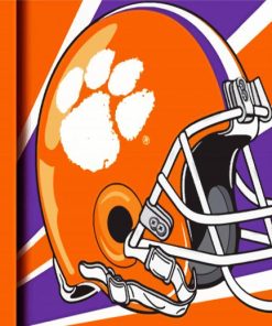 Logo And Helmet Of Clemson Tigers paint by numbers