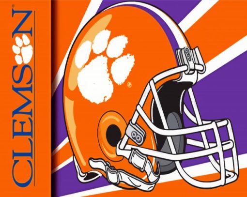 Logo And Helmet Of Clemson Tigers paint by numbers