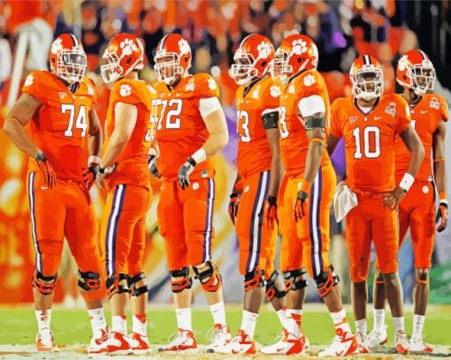 Clemson Tigers Football Team paint by numbers