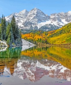 Colorado Aspen Landscape paint by numbers
