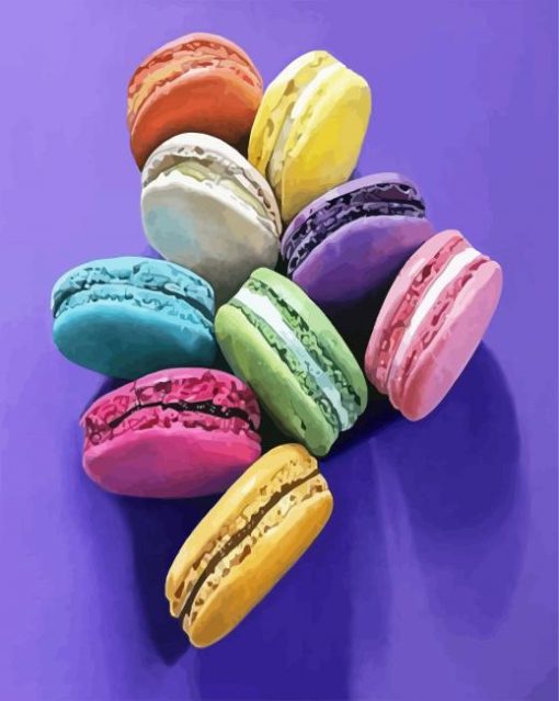 Colored Macarons paint by numbers