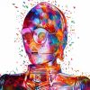 Colorful C3PO Robot paint by numbers