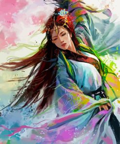 Colorful Chinese Woman Art paint by numbers