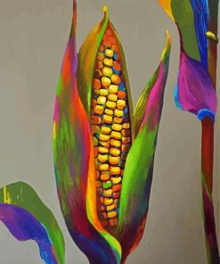 Colorful Corn Art paint by numbers