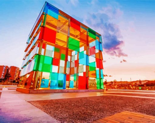 Colorful Cube Malaga paint by numbers