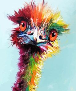 Colorful Emu paint by numbers