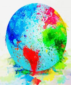 Colorful Globe paint by numbers