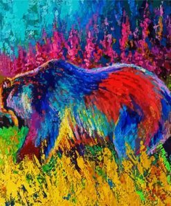 Colorful Grizzly Bear paint by numbers