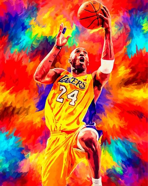 Colorful Kobe Bryant paint by numbers