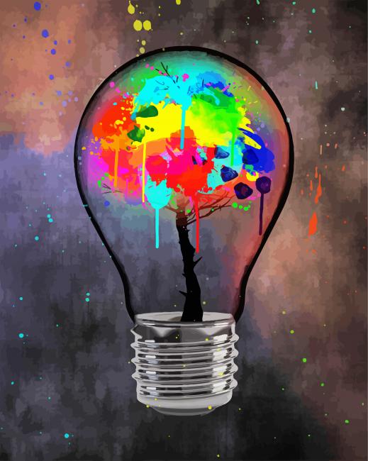 Colorful Light Bulb paint by numbers