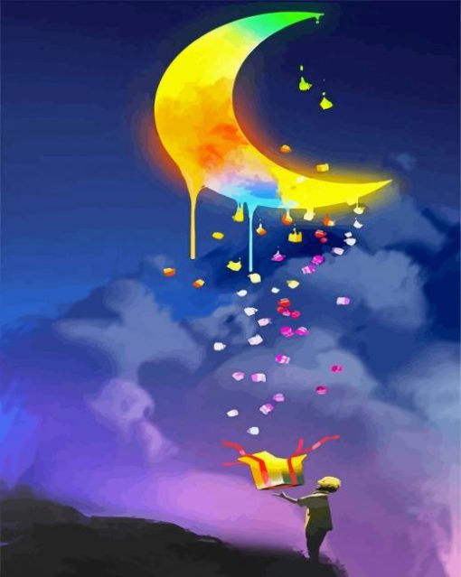 Colorful Magical Moon paint by numbers
