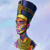 Colorful Queen Nefertiti paint by numbers