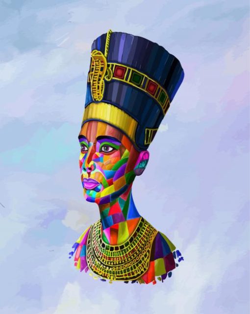 Colorful Queen Nefertiti paint by numbers