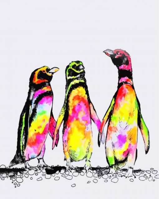 Colorful Penguin Art paint by numbers