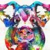 Colorful Pig Art paint by numbers