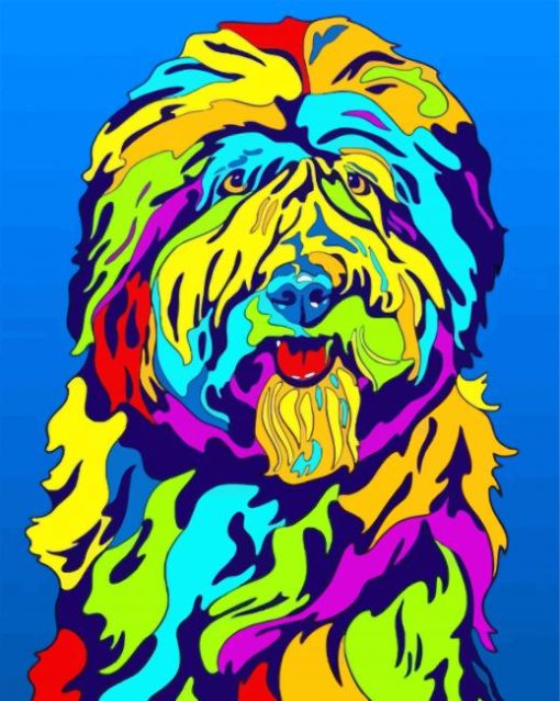 Colorful Sheepdog paint by numbers
