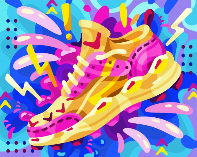 Colorful Sneakers paint by numbers