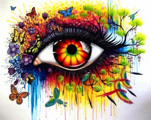 Colorful Splash Eye paint by numbers
