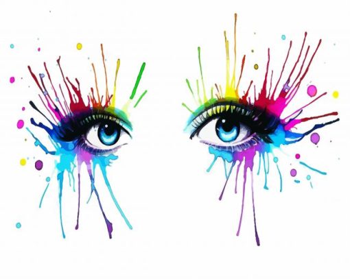Colorful Splash Eyes paint by numbers
