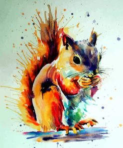 Colorful Splash Squirrel paint by numbers