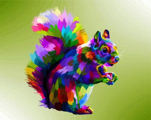 Colorful Squirrel Art paint by numbers