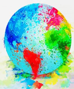 Colorful Globe paint by numbers