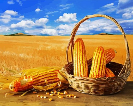 Corn Basket paint by numbers